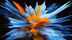 Color burst, Xiaomi, Stock, Black background, 4K wallpaper