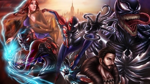 Marvels Spider Man 2, Spiderman, Venom, 2024 Games, Ps5 Games, Games, Video Games, Artwork, Artist, Digital Art, Artstation, 4K wallpaper