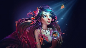 Mermaid, Fantasy artwork, Surreal, Fantasy girl, AI art, Underwater, Dream, 4K wallpaper