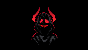 Spooky, Devil, AMOLED, Black background, 4K wallpaper