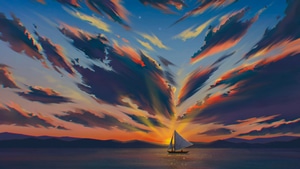 Boat, Morning, Artist, Artwork, Digital Art, 4K wallpaper