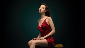 Red Dress, Girls, Model, 4K wallpaper