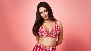 , Indian actress, Pastel pink, 4K wallpaper