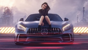 Girls, Mercedes, Model, 4K wallpaper