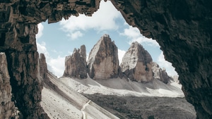 Mountains, Cave, Nature, 4K wallpaper