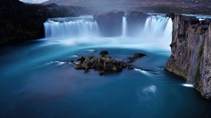 Waterfall, Iceland, Nature, 4K wallpaper