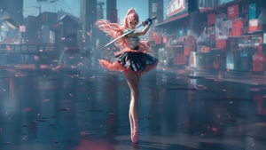 Ballerina, Samurai, Sword, Warrior, Ai Girls, Ai, Artist, Artwork, Digital Art, Deviantart, 4K wallpaper