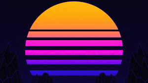 Gradient background, RetroWave art, Sunset, Neon art, Outrun, Aesthetic, 4K wallpaper