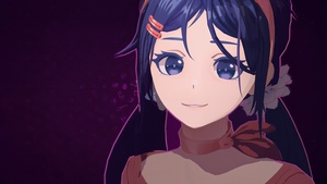 MiSide, Mita, Dark background, Dark purple, Anime girl, 4K wallpaper