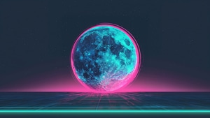 Retrowave, Moon, Artist, Artwork, Digital Art, 4K wallpaper