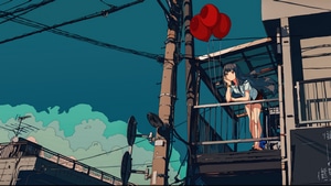 Anime Girl, Anime, Balloon, Artist, Artwork, Digital Art, 4K wallpaper