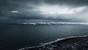 Nature, Ocean, Snow, Evening, 4K wallpaper