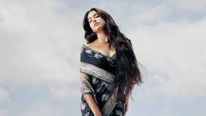 Janhvi Kapoor, Saree, Elle Magazine, Indian actress, 4K wallpaper