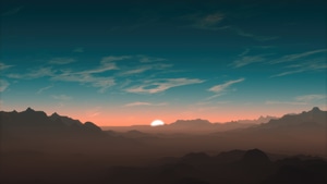 Mountains, Sunset, Nature, Deviantart, 4K wallpaper