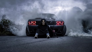 Dodge Challenger, Dodge, Grim Reaper, Cars, 4K wallpaper