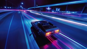 Retrowave, Delorean, Cars, Artist, Artwork, Digital Art, 4K wallpaper