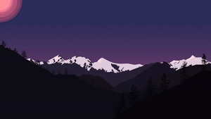 Minimalism, Minimalist, Mountains, Artist, Artwork, Digital Art, Artstation, , 4K wallpaper