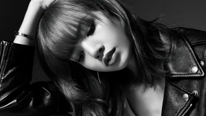 Lisa, Leather jacket, Monochrome, Black and White, Fashion, 4K wallpaper