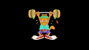 Garfield, Cartoons, Dark, Black, Oled, Artist, Artwork, Digital Art, 4K wallpaper