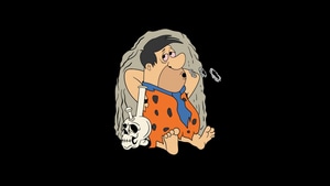 Fred Flintstone, Cartoons, Dark, Black, Oled, Artist, Artwork, Digital Art, 4K wallpaper