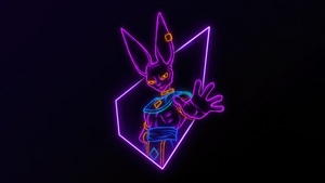 Beerus, Dragon Ball, Anime, Neon, Dark, Black, Artist, Artwork, Digital Art, 4K wallpaper