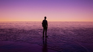 Alone, Lonely, Ocean, Relaxing, Artist, Artwork, Digital Art, 4K wallpaper