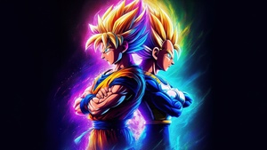 Goku, Vegeta, Dragon Ball Z, Dark background, 4K wallpaper
