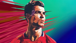 Cristiano Ronaldo, Low poly, Portrait, 4K wallpaper