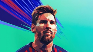 Lionel Messi, Low poly, Portrait, 4K wallpaper