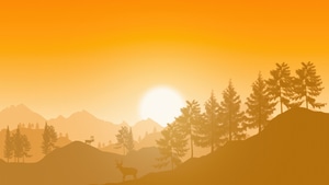 Reindeer, Sunrise, Minimalism, Minimalist, Artist, Artwork, Digital Art, 4K wallpaper