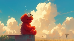 Elmo, Cartoons, Artist, Artwork, Digital Art, 4K wallpaper