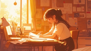 Anime Girl, Anime, Lofi, Artist, Artwork, Digital Art, 4K wallpaper