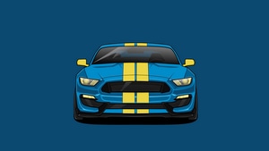 Ford Mustang, Minimalism, Minimalist, Artwork, Artist, Art, Cars, 4K wallpaper