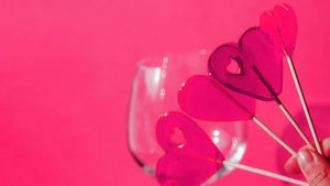 Pink hearts, Lollipop, Pink aesthetic, Sweet candy, Pink background, 4K wallpaper