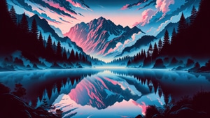 Ai, Mountains, Reflection, Artist, Artwork, Digital Art, Deviantart, 4K wallpaper