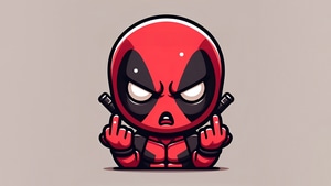 Deadpool, Superheroes, Artist, Artwork, Digital Art, Skull, Angry, Minimalism, Deviantart, 4K wallpaper