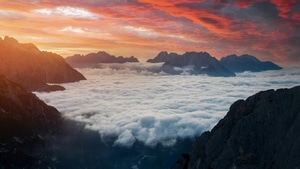 Clouds, Sky, Mountains, Nature, 4K wallpaper