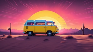Van, Synthwave, Artist, Artwork, Digital Art, 4K wallpaper