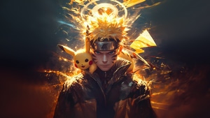 Pikachu, Naruto, Anime, Artwork, Artist, Art, Digital Art, 4K wallpaper