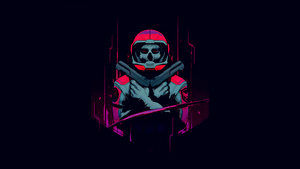 Cyberpunk, Skull, Astronaut, Dark background, 4K wallpaper