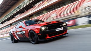 Dodge Challenger SRT Hellcat, Safety Car, 2024, Race track, 4K wallpaper