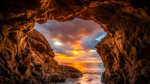 Arch, Sea, Nature, Mountains, 4K wallpaper