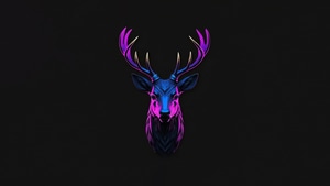Reindeer, Minimalism, Minimalist, Dark, Black, Artist, Artwork, Digital Art, 4K wallpaper