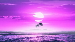 Sunset, Beach, Synthwave, Vaporwave, Artist, Artwork, Digital Art, 4K wallpaper
