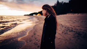 Hairs, Beach, Girls, Model, 4K wallpaper