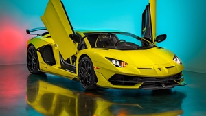 Lamborghini Aventador SVJ, Vertical, Yellow cars, 4K wallpaper