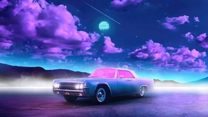 Classic Cars, Synthwave, Vaporwave, Cars, Artist, Artwork, Digital Art, 4K wallpaper