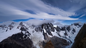Snow, Clouds, Mountains, Nature, 4K wallpaper