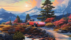 Porsche 911, Porsche, Cars, Artwork, Artist, Art, Digital Art, Landscape, 4K wallpaper