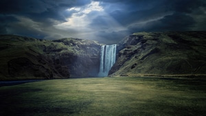 Waterfall, Landscape, Nature, 4K wallpaper